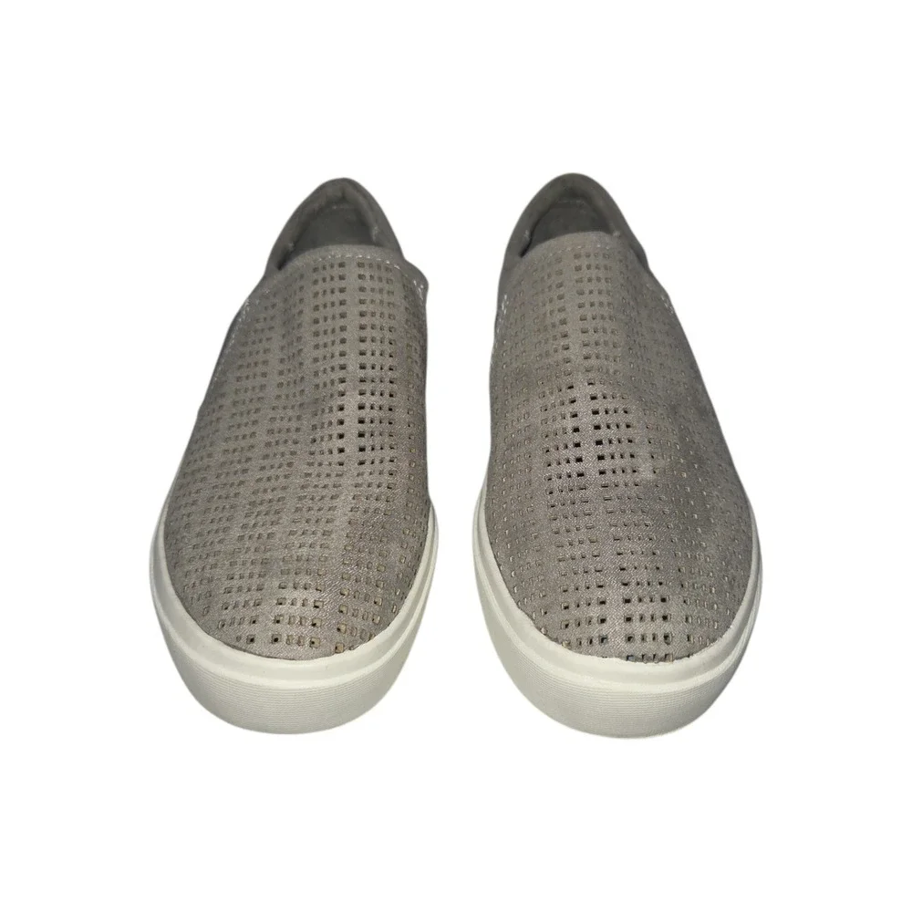 Dr. Scholls Wander Up Womens Grey Perforated Slip On Sneakers Shoes Size 6.5M